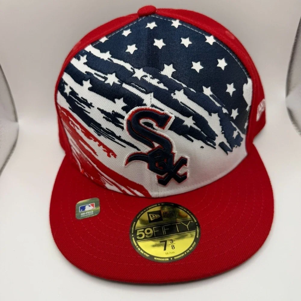 New‎ Era 59Fifty Chicago White Sox 4th Of July Red/Blue Fitted Hat Size 7 3/8